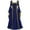 Blue, variant on IROINNID Women's Long Sleeve A-Line Dress Square Neck Vintage Floor Length Gothic Cosplay Bandage Dress Strapless Solid Color Dress