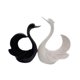 thumbnail image 2 of 2x estatuas de cisne figuras de animales regalos de cumpleaños adornos de resina decorativa esculturas de San Valentín para bookshelf cafe gabinete de Negro, 2 of 8