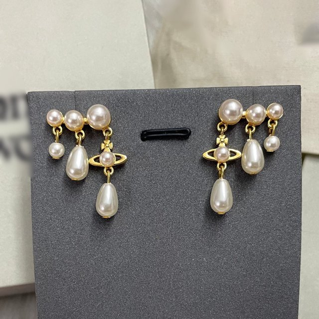 WILLBEST Juego De Aretes Colgantes De Perla Y Metal: Diseño Clásico Con Perla, Ligeros Y Versátiles Para Uso Diario.