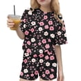 thumbnail image 2 of ITSAME Outfit 2-Piece for Girls, Floral Print Crewneck T-Shirt and Shorts Kids Summer Casual Fashion Set Multicolor 7-8T, 2 of 8