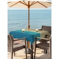 thumbnail image 3 of Outdoor Tablecloths with Umbrella Hole & Zipper, Teal Blue Khaki Ombre 54x54 Inch Square Tablecloths, Modern Abstract Gradient Art Waterproof Table Cloth, Patio/Pool/Picnic Table Covers, 3 of 8