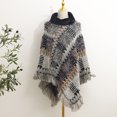 thumbnail image 1 of Foulard Multicolore Poncho Imprimé pour Femmes avec Franges Châle Tricoté Foulard Frangée Chandail Cape Cadeaux pour Femmes Foulard Ourlet à Franges Cape Châle, 1 of 4