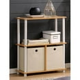 thumbnail image 5 of Pemberly Row Wood 3-Tier Storage Rack Shelving Unit w/Bins in Beech/Natural, 5 of 5