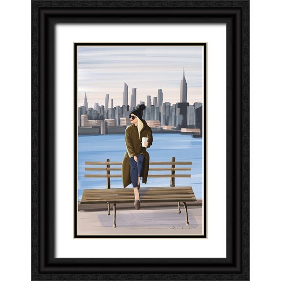 Escalante, Omar 11x14 Black Ornate Wood Framed with Double Matting Museum Art Print Titled - Girl in New York