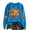 Blue, variant on Halloween Edition Hoodless Sweatshirt for Wear Round Neck Long Sleeve Pullover Cozy Stylish Autumn Seasonal Top for Women Blue L