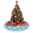 thumbnail image 4 of Christmas Tree Skirt, reindeer winter christmas blue Christmas Tree Decorations Indoor, Tree Skirts Mat With Tassel Trim for Halloween New Year Holiday Christmas Party Decor 30 Inches, 4 of 7