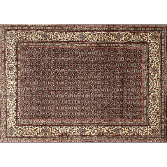 Ahgly Company Machine Washable Indoor Rectangle Traditional Camel Brown Area Rugs, 8' x 12'