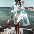 thumbnail image 2 of Ichuanyi Clearance Summer Dresses Fashion Women V-Neck Long Sleeve Printed Irregular Shirt Long Dress, 2 of 5