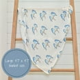 thumbnail image 5 of LollyBanks Blue Bird Swaddle Blanket for baby Girls- 100% Muslin Cotton, 47" x 47", Breathable and Ultra Soft, 1 Pack, 5 of 7