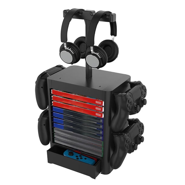 Soporte De Soporte De Torre De Controlador De Gamepad Multifunción Para Nintendo Switch Ps5 / Ps4 / Xbox Series Game Cd Disc Auriculares Soporte De Almacenamiento Soporte De Juego Accesorios Cateissary EL013011-00