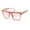 Pink Gradient Pink, variant on Womens Thin Metal Chain Weave Trim Plastic Horn Rim Sunglasses Black Solid Black