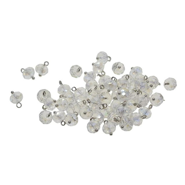 100 colgantes de bolas de cristal en 2 colores para hacer bisutería. Claro
