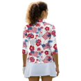 thumbnail image 3 of HUIACONG American Flag Women 3/4 Long Sleeve Golf Polo Shirts with Polyester Spandex Fabric, Breathable Pullover for Golf, Tennis, Workout and Daily Activities, 3 of 10