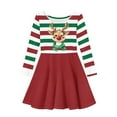thumbnail image 4 of DISNIMO Girls Reindeer Christmas Dress for Girls Size 7-8 Dress for Girls Striped Long Sleeve Dress for Girl Kids Dresses for Girls Crew Neck Dress for Children Girls Long Sleeve Swing Dress Kids, 4 of 6