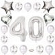 thumbnail image 1 of Set de globos para cumpleaños número 40, diseño plateado y oro rosa, 21 unidades, 1 of 2