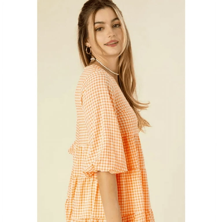 美品　uhr Checkered Tiered Dress 1-2y 1_9748eb32-71ad-4344-b81a-