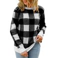 thumbnail image 1 of Gibobby Suéter para mujer, Sudaderas Camisa de Cuello Redondo Sólido de Manga Larga para Mujeres(Negro,G), 1 of 5