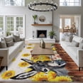 thumbnail image 4 of Rectangle Area Rugs 5 x 7 Ft, Cute Farm Animals Non-Slip Residential Carpet, Farmhouse Cow Pig Sunflowers Indoor Crawling Mats Runner Rugs for Living Room/Dining Room/Bedroom, 4 of 9