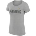 thumbnail image 2 of Women's G-III 4Her by Carl Banks Heather Gray Pittsburgh Penguins Super-Slim Fit Lightweight Dot Print Team T-Shirt, 2 of 3