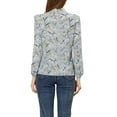 thumbnail image 3 of Allegra K Women's Side Bow Tie Neck Long Sleeve Floral Ruffled Blouse, 3 of 6