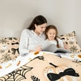 thumbnail image 4 of Manfei Happy Halloween Queen Comforter Set,Horror Ghost Spider Webs Bedding Sets,Orange Black Bedding Comforter Set For Boys Kids ,Luxury Bedroom Decor Reversible,3 Pieces, 4 of 7