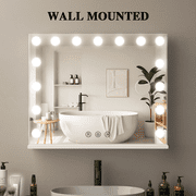 23x18 Hollywood Vanity Mirror with Lights for Bathroom/Bedroom (White)
