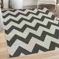 thumbnail image 1 of Shapes Decorative Rug, Chevron Pattern Classic Geometrical Horizontal Zig Zag Stripes Retro Artwork, Quality Carpet for Bedroom Dorm and Living Room, 6 Sizes, Dark Taupe, by Ambesonne, 1 of 4