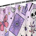 thumbnail image 3 of Purple Gothic Cat Crystal Pattern Shower Curtain 36"x72" ,Bathroom Decorative Shower Curtains Set with 12 Hooks,Modern Waterproof Washable Shower Curtain, 3 of 6