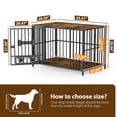 thumbnail image 3 of Amlancher 43" Foldable Dog Crate Furniture with 2 Bowls and Name Tag, No Assembly Dog Kennel for Large Dogs(65-85lbs）, Rustic Brown, 3 of 9