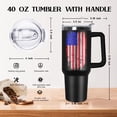 thumbnail image 2 of American Flag Tumbler with Handle,40 oz Dad Vacuum Insulated Stainless Steel Travel Tumblers,Patriotic Military Gifts For Veterans, Police, Fathers Day, 4th of July, 2 of 6