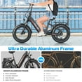 thumbnail image 3 of Gocio 20"x4.0" Fat Tire Electric Bicycles, 750W Electric Mountain Bike For Adults, Max 20Mph Ebikes，48V 13AH Removable Lithium-Ion Battery, 3A Fast Charge, 60 Miles Man Woman UL2849 Certified, 3 of 11