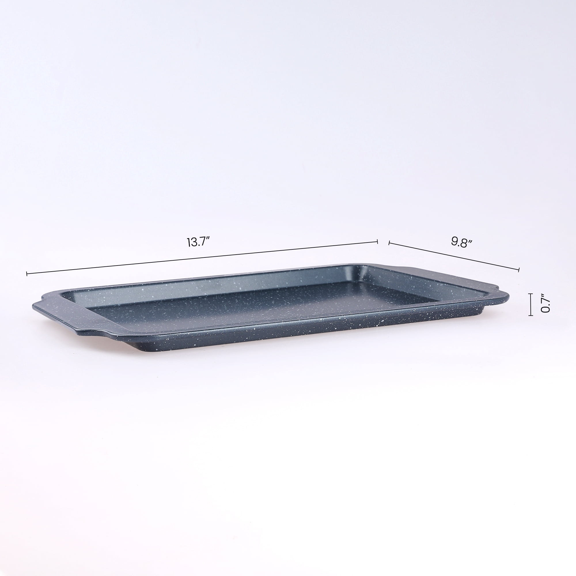 REGALWOVEN Baking Sheet Pan Set of 3, Solid Cookie Sheets for Oven Cooking, Nonstick Cake Pan, Large Thick Sheet Pans Black 13.7*9.8*0.7in