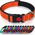 thumbnail image 2 of Dog Collar, Soft Padded Neoprene Nylon Dog Collar for Medium Dogs, Adjustable and Reflective for Training, Orange, 2 of 6