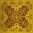 thumbnail image 1 of Ahgly Company Machine Washable Indoor Square Oriental Yellow Industrial Area Rugs, 5' Square, 1 of 4