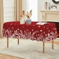 thumbnail image 3 of Christmas Tablecloth 60×84 Inch Oval, Floral Leaf Red Washable Table Cover for Party Picnic Dinner Decor, 3 of 5