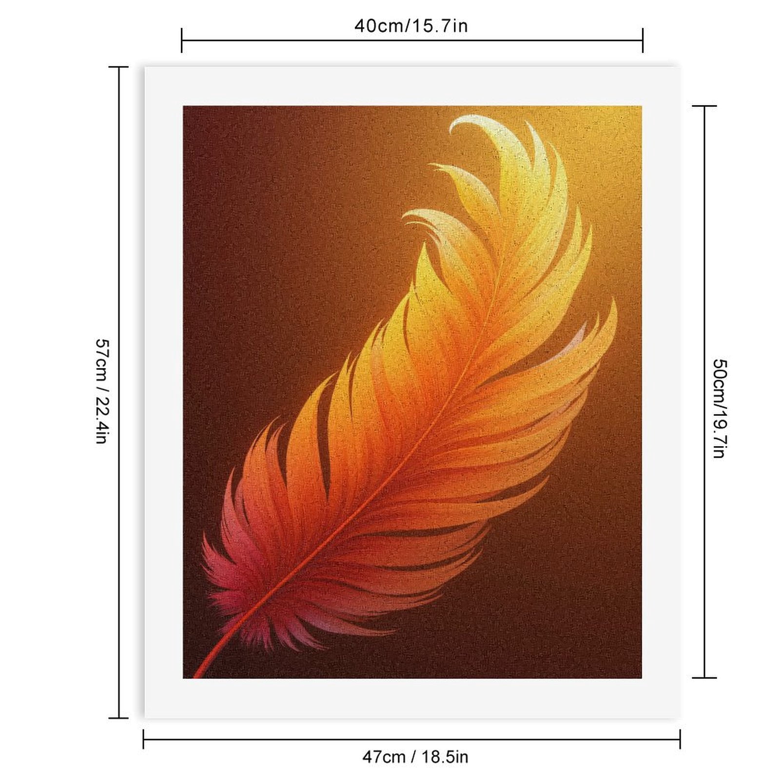 Paint By Numbers Kit for Adults Beginner - DIY Radiant Orange Feather Art Canvas Painting Kits for Adults, Frameless Paint By Number for Adults for Home Wall Decor 16x20 Inch