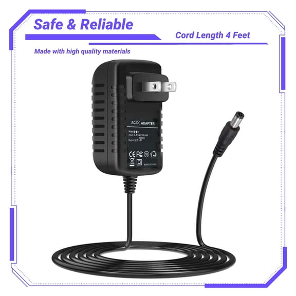 K-MAINS AC/DC Charger Power Supply Adapter Cord Replacement For RCA Voyager 7 RCT6873W42 Tablet 7"