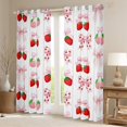 thumbnail image 2 of Feelyou Kawaii Buffalo Bowknot Black Out Curtains, Fashion Ribbon Strawberry Curtains Pack of 2 (42x63 Each), Princess Pink Cartoon Bedroom Curtains, Window Curtains Decor, 2 of 6