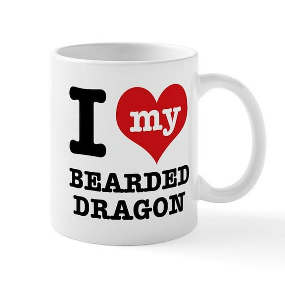 CafePress - I Love My Bearded Dragon Mug - 11 oz Ceramic Mug - Novelty Coffee Tea Cup