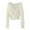 White, variant on Women's Sweater Cross V Neck Twist Long Sleeve Cropped Knitted Solid Elegant Slim Fall Clothes Outfits