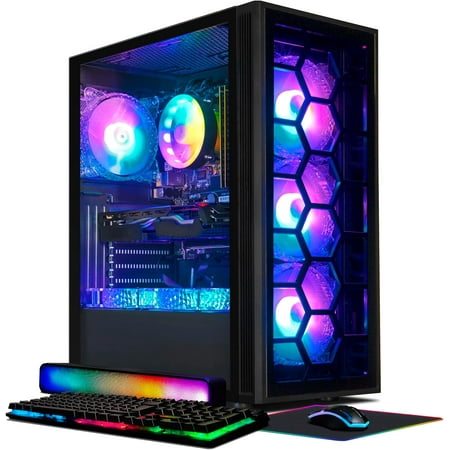STGAubron Gaming Desktop PC, Intel Core I7 up to 3.9 GHz, RTX 2060 6G, 16G RAM, 512G SSD, WiFi, BT 5.0, RGB Fan x6, Windows 10 Home