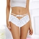 thumbnail image 3 of Gibobby Paquete de Tanga para dama Bragas abiertas huecas sexy para mujer Bragas de encaje Bragas triangulares lindas de cintura(Blanco,Talla única), 3 of 5