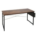 thumbnail image 1 of Pro Space Computer Desk 55" Home Office Study Writing Table Modern Simple Style Laptop Desk with Storage Bag, Brown, 1 of 6