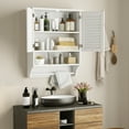 thumbnail image 4 of Costway Bathroom Wall Mounted Medicine Cabinet with Louvered Doors & Towel Bar White, 4 of 10