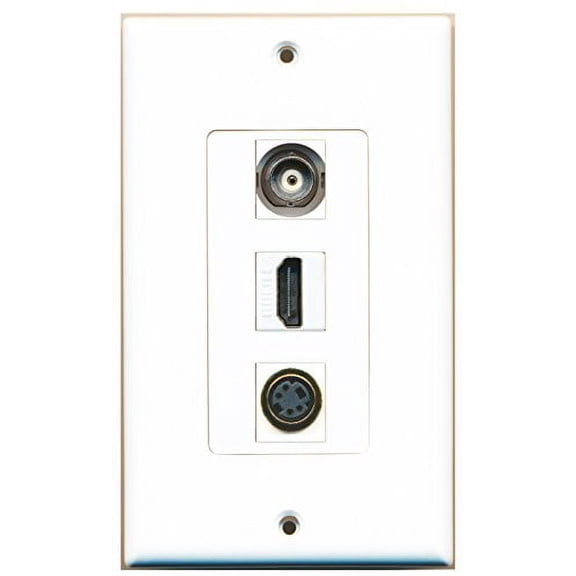 RiteAV - 1 Port HDMI and 1 Port S-Video and 1 Port BNC Decorative Wall Plate
