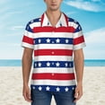 thumbnail image 2 of Disketp Hawaiian Shirts For Men,American Patriotic Stars And Stripes Print Mens Casual Short Sleeve Button Down Shirts Beach Shirt, 2 of 7