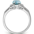 thumbnail image 2 of Sterling Silver Rhodium Light Swiss Blue Topaz & Diamond Ring (Size 7) Made In Thailand qdx534-7, 2 of 5