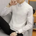 thumbnail image 3 of Suéter de punto para hombre, de negocios, sin mangas, negro, ropa para hombre, chaleco beige con cuello en V, blanco, holgado, informal, de diseñador, de lujo, antiguo, 3 of 5