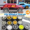 thumbnail image 2 of 1/64 Front Small Rear Big Wheels with Detachable Slick Rubber Tires for Model Cars Refiting Parts for Hotwheels (5 Sets) RLCBS003, 2 of 6