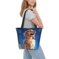thumbnail image 2 of Pofeuu Starry Sky Cloud Dog Print Women Fashion Shoulder Handbags Top Handle Satchel Bags Tote Shoulder Shopping Bag Stylish Canvas Tote Bag, 2 of 6